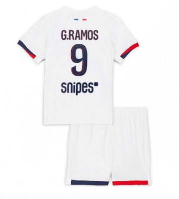 Paris Saint-Germain Goncalo Ramos #9 Borta Kläder Barn 2025-26 Kortärmad (+ Korta byxor)